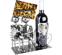 Wine Bottle Stand Holder 2 Men Twosome Couple on a Bench Funny LGBT Wedding Gift