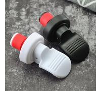 Wine Bottle Stopper with Hand Press Lever for Airtight Seal, Leakproof Cap for Wine Beer Mineral Water Vinegar Oil, PP Plastic and Rubber Material (2pcs White)