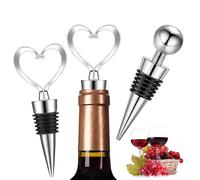 Wine Bottle Stoppers,2PCS Wine Stoppers for Bottles,Bottle Stoppers for Wine,Bottle Stopper Bottle,Reusable Bottle Saver Sealer Wine Corks for Wine Champagne Beer Spirits Collection(Heart +Round head)