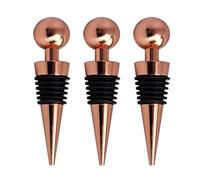 Wine Bottle Stoppers 3 Pack, Reusable Bottle Saver Sealer Airtight Champagne Stoppers Rose Gold for Prosecco, Beer and Spirits, Leak-Proof Wine Corks Preservation