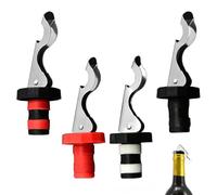 Wine Bottle Stoppers 4 Pcs Lever Arm Bottle Stoppers Reusable Wine Bottle Stopper Vacuum Expanding Rubber Beverage Bottle Cover Bottle Sealer Leak-Proof Champagne Stopper