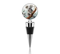 Wine Bottle Stoppers,Koala and Butterflyprinted Zinc Alloy Reusable Bottle Stopper Wine Corks for Red Wine Champagne and So On