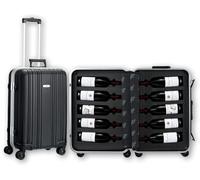 Wine Bottle Suitcase | Holds Standard 750 ML Size Bottles | Universal Airplane Luggage Case, TSA Approved Wheeled Bag For Professionals and Consumers, Gift For Wine Lovers & Connoisseurs, Black, 10