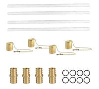 Wine Bottle Torch Set - Tiki Accessories Outdoor Flame Holder Brass Wick Kit | Includes Four Wicks, Lampshades, Sealing Rings Ideal for Creating a Night Atmosphere in the Fr