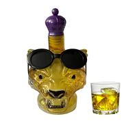 Wine Bottles, Artistic Leopard Glass Statue - Alcohol Dispenser for Brandy Tequila Vodka Bourbon Shelf Living Room Men Parties Bartender