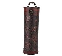 Wine Box Bottle Gift Box Vintage, Wooden Wine Box European Style Round Tube Wine Bottle Gift Box Elegant Empty red wine Box with Carry handle, for Champagne Whisky Bottle