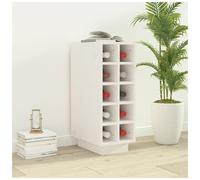 Wine Cabinet 10 Bottle White Solid Pine Wood 23x34x61 cm Space-saving Rustic