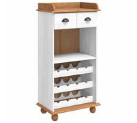 Wine Cabinet ASKIM Solid Pine Wood Storage Kitchen Rack Traditional Bar vidaXL