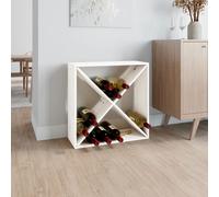 Wine Cabinet White Solid Pine Wood 62x25x62 cm Modular Storage Rack Home Display