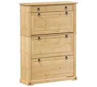 Vidaxl Shoe Cabinet Corona 99X32X138 Cm Solid Wood Pine