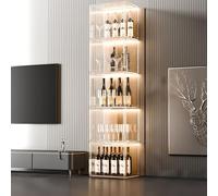 Wine Cabinet with Lock & LED Lights - Multi-Layer Liquor & Wine Storage Easy to Clean Ideal for Home & Commercial Use Stylish & Secure Display.