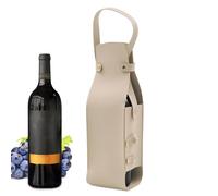 Wine Carrier 1 Bottle,PU Leather Wine Holder Carrying Case | Travel Wine Bag, Wine Bottle Decorations, Carry- Pouch, Wine Carrier with Handle for Picnic Beach