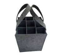 Wine Carrier Bag, Wine Bag Tote | Felt 9 Bottle with Bottle Divider Insert, Wine Bag for Travel, Picnic, Portable Leakproof Wine Tote Bag by Byob for Dinner, Party, Holy Day, darkgray, see