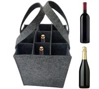 Wine Carrier Tote Wine Bottle Carrying Case Carry Handle | Cooler Bag for Beach, Picnic, Travel, Camping, Outdoor Concerts, BBQ, Tailgating, Grocery Shopping, Farmers Market, Date (Dark Gray)