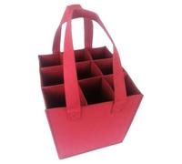 Wine Carrier Tote Wine Bottle Carrying Case Carry Handle | Cooler Bag for Beach, Picnic, Travel, Camping, Outdoor Concerts, BBQ, Tailgating, Grocery Shopping, Farmers Market, Date (Red)