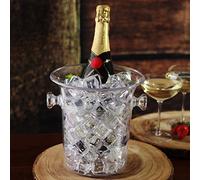 Wine & Champagne Bucket Clear - Plastic Wine Cooler with Handles