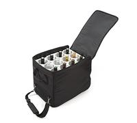 Wine Check, Wine Suitcase by Lazenne - Insulated Cool Bag Meets Lightweight Hard Shell Suitcase - 12 Bottles of Wine, TSA Compliant Wine Luggage for Travel, Picnic Bag, Birthday or Prosecco (Black)