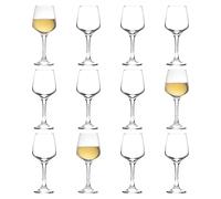 LAV 12x Clear 295ml Lal White Wine Glasses - Small Glass Red Rose Long Stem Cocktail Party Drinking Goblet Gift Set