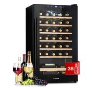 Wine Cooler Beverage Fridge Wine Drinks Bar 1 Zone 95 L 36 Bottles Touch Black [EEK: G]