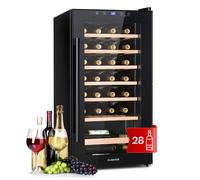 Wine Cooler Beverage Fridge Wine Drinks Bar Glass Door 28 Bottles Touch Black [EEK: G]