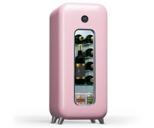 Wine Cooler Drinks Fridge Wine Fridge With Glass Door Bar Fridge 15 Bottles Pink