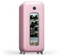 Wine Cooler Drinks Fridge Wine Fridge With Glass Door Bar Fridge 15 Bottles Pink [EEK: G]