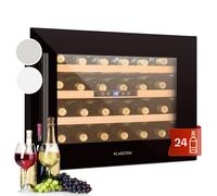 Wine Cooler Fridge Built-In Drinks Fridge Glass Door Bar Fridge 24 Bottles Black [EEK: G]