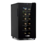 KLARSTEIN Free-standing Wine Cooler Drinks Fridge, Single Zone Wine Fridges Drinks Cooler, Indoor/Outdoor Small Beer Fridge with Glass Door, UV Protection Refrigerator w/Touch Pad, 4-22°C, 18 Bottles