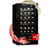 Wine Cooler Fridge Glass Door Wine Chiller Bottle Fridge Bar Fridge 28 Bottles [EEK: G]