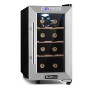 Klarstein Free-Standing Wine Cooler Drinks Fridge, Single Zone Wine Fridges Drinks Cooler, Indoor/Outdoor Small Beer Fridge with Glass Door, UV Protection Refrigerator w/Touch Pad, 4-22°C, 6 Bottles
