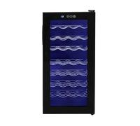 Wine Cooler Fridge Under Counter 78L 28 Bottle Capacity Glass Door LED Lights 7 Colours Remote Control Music Light Sync Digital Display Touch Panel 8-18C Thermoelectric Drinks Cooler Commercial Home