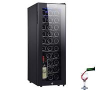 Wine Cooler Refrigerator with Touch Control, 90L Capacity, Dual Temperature Zones 11-18°C, Glass Door, Holds 18-30 Bottles