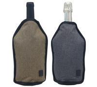 Wine Cooler Sleeve by Oak & Ember - Insulated Portable Bottle Chiller - Fits Wine & Champagne Bottles, Keeps Drinks Cold for Picnics, BBQs & Outdoor Entertaining (Pewter Grey & Khaki Green)