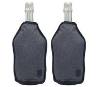 Wine Cooler Sleeve by Oak & Ember - Insulated Portable Bottle Chiller - Fits Wine & Champagne Bottles, Keeps Drinks Cold for Picnics, BBQs & Outdoor Entertaining (Pewter Grey x 2)