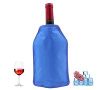 Wine Cooler Sleeve - Rapid Ice Bottle Chiller for White Wine, Rosé & Prosecco - Universal Fit with Elastic Sides - Portable Cooling Gel Jacket for Picnics, BBQs & Gifts - Blue