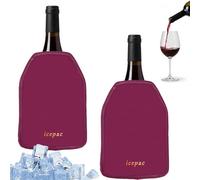 Wine Cooler Sleeve, Wine Bottle Gel Cooler Sleeve Freezer Chiller, Long Lasting Keep Wine Cool and Chill Sleeve for Prosecco Champagne Beer Wine Bottles(2PCS red)