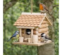 Wine Cork and Wooden Hanging Bird House for the Garden