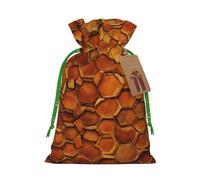 Wine Cork Print Christmas Drawstring Gift Bags With Cards For Xmas Party Decorations Holiday
