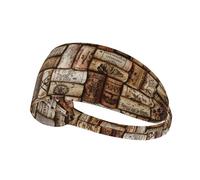 Wine Cork Print Printed Hairband Sport Hairband, Stretchy Wide Hairband, Unisex Casual Hairband