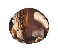 Wine cork Print Shower Cap, Shower Cap for Women Reusable, Waterproof Bath Cap,Quick Drying Bath Hair Cap