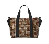 Wine cork Print Weekender Bag Sport Gym Bag Women Men Hospital Bag Personal Travel Bag Carryon Bag, Black, One Size, Black, One Size