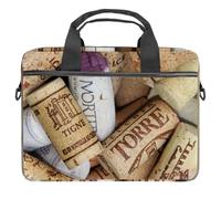 Wine Corks Laptop Case Bag Sleeve Portable Crossbody Messenger Briefcase w/Strap Handle, 13 14 inch
