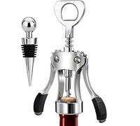 Wine Corkscrew Stainless Steel Bottle Openers Cork Screws for Wine Bottles with Bottle Stopper Multifunctional Premium Wing Cork Screw for Beer Bar Restaurant Waiters Wine Enthusiast