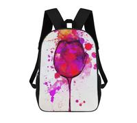 Wine Creative Backpack, 3D Printed School Bag, School Lunch Bag, Travel Backpack, Friends Backpack, School Backpack for Girls And Boys 17inch