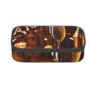 Wine Cup Print Teen Large Storage Pencil Case Stationery Organizer School College Business Travel