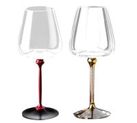 Wine Cups - Wine Cups for Elegant Glass, Ergonomic Grip Cocktail and Serving, Crystal Glassware with Rolling Organizer Holder, Ideal Outdoor Events, Poolside Use, Stylish Design Set of 6 9.21 in