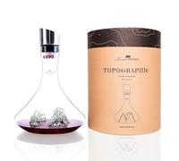 Wine Decanter 1.8L | Premium Borosilicate Hand-Blown with Embossed Mountains | 3 in 1 Stopper (Filter, Aerator and Pourer) (Grand Canyon)