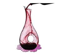 Wine Decanter - 100% Lead-Free Tilt Handle Crystal Glass Wine Carafe Hand-Blown Red Wine Decanter Carafe
