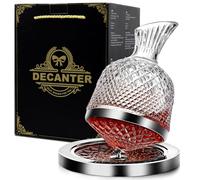 Wine Decanter 1500 ml, Whisky Carafe 360° Swivelling Suitable for Whisky and Wine, Whiskey Carafe Made of Lead-Free Crystal Glass, Decanter Red Wine for Christmas Gift & Men's Father's Day