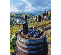 Wine Diamond Art Kits Adults, 5D Diamond Painting Farm, DIY Full Drill Cross Stitch Embroidery Crystal Art Kits, Crafts for Adults, Paintings for Home Wall Decor, Gifts for Women 40x54 inch 0-3157